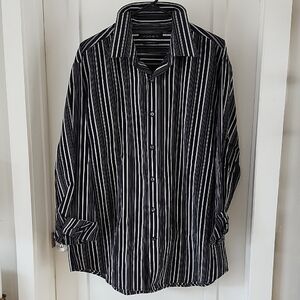 Axist Black and White Striped Casual Shirt